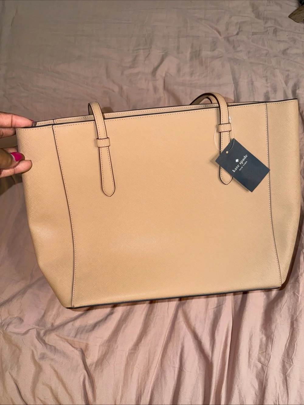 Kate Spade Schuyler Warm Beige Saffiano Tote K7354 NWT $359 Retail